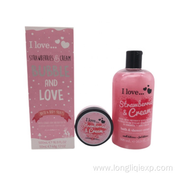 Hot sale set 500ml strawberry cream organic shower